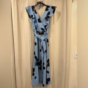 USED KS Grand Flora Poplin Dress size 14 with POCKETS
